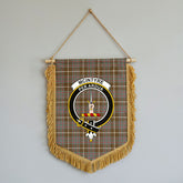 McIntyre Hunting Weathered Tartan Crest Wall Hanging Banner - Wood Pole